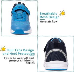 img 1 attached to 👟 Ultimate Support and Comfort: Akk Boys Sneakers - Lightweight Breathable Athletic Shoes with Hook and Loop for Tennis, Sports, Gym, and Outdoor Activities (Little Kid/Big Kid)