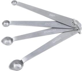 img 4 attached to 🥄 Premium Stainless Steel Mini Measuring Spoons Set – Dash, Pinch, Smidgen, Nip – Kitchen Tools & Gadgets by Antrader 201