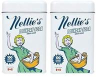 моющий порошок nellie's, 100 нагрузок, натуральный, экологически чистый, гипоаллергенный, веганский, сертифицирован по программе leaping bunny, 52,8 унции, упаковка из 2 шт. логотип