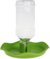 🔋 popetpop reptile water dispenser - automatic refilling waterer for reptiles - tortoise lizard turtle feeding bowl with bottle - green logo