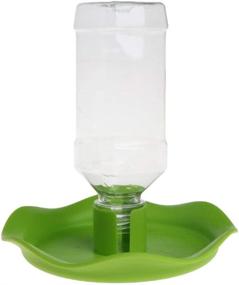 img 4 attached to 🔋 POPETPOP Reptile Water Dispenser - Automatic Refilling Waterer for Reptiles - Tortoise Lizard Turtle Feeding Bowl with Bottle - Green