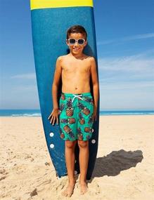 img 3 attached to 🩳 ALISISTER Boys Swim Trunks Toddler Beach Shorts with Boardshorts Pockets, Elastic Drawstring, Quick Dry, Ideal for 5-14 Years Old