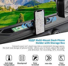 img 3 attached to 📱 SQQP JL Multi-Mount Dash Phone Holder, Phone Mount Storage Tray Cellphone System Kit for 2018-2021 Jeep Wrangler JL JLU & Jeep Gladiator JT (Excludes Oil-Electric Vehicle Version)