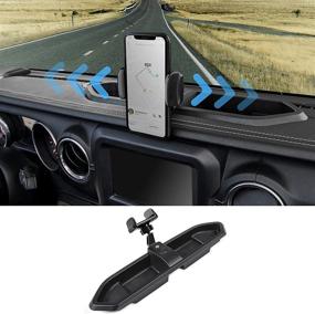 img 4 attached to 📱 SQQP JL Multi-Mount Dash Phone Holder, Phone Mount Storage Tray Cellphone System Kit for 2018-2021 Jeep Wrangler JL JLU & Jeep Gladiator JT (Excludes Oil-Electric Vehicle Version)