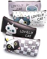 🐱 zicome cute cat design memories pencil case coin makeup bag purse set of 4 logo