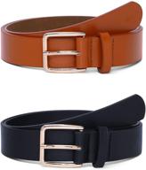 women leather fashion single buckle logo