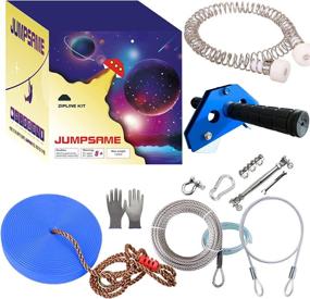 img 4 attached to NW 100 Feet Backyard Zip Line Kit with Stainless Steel Spring Brake - Fun Outdoor Activity for Kids and Adults (Blue), 11.81 x 11.81 x 8.27 inch