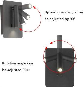 img 1 attached to 🔦 Joossnwell 10W LED Wall Sconces: Adjustable Spotlight Bedside Reading Light for Bedroom and More