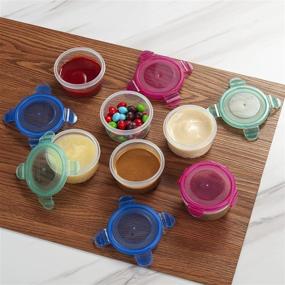 img 2 attached to 🥗 Reusable Leakproof Salad Dressing Containers, 6 Pack 2.7 oz Freshmage Condiment Cups with Lids for Meal Prep, To Go Mini Sauce Cups