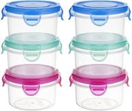 🥗 reusable leakproof salad dressing containers, 6 pack 2.7 oz freshmage condiment cups with lids for meal prep, to go mini sauce cups логотип