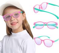 👁️ leaead kids' pink-green blue light blocking glasses with bluerase lens and silicone frame - effective eye protection for computer/gaming/tv/phones to prevent eyestrain logo