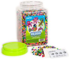img 2 attached to 🎨 Бесконечное веселье с набором разноцветных бисерных бусин Perler Beads - 22000 штук для детских ремесел!