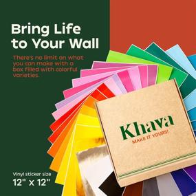 img 1 attached to 🎉 Khava 40-Pack Adhesive Vinyl Sheets for Cricut Machine - Assorted Colors, 12x12 Glossy, Matte & Glitter Vinyl - Ideal for Party Decoration, Stickers, Crafts, and Car Decals