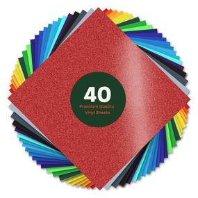 img 4 attached to 🎉 Khava 40-Pack Adhesive Vinyl Sheets for Cricut Machine - Assorted Colors, 12x12 Glossy, Matte & Glitter Vinyl - Ideal for Party Decoration, Stickers, Crafts, and Car Decals