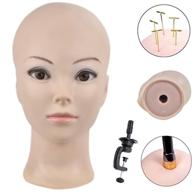 👨 cosmetology bald manikin head for wig making, displaying hats, glasses with free clamp logo