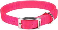 🐾 coastal pet neon pink dog collar - double ply, adjustable 19-22" girth (1" width) - 1 unit logo