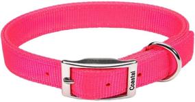 img 2 attached to 🐾 Coastal Pet Neon Pink Dog Collar - Double Ply, Adjustable 19-22" Girth (1" Width) - 1 Unit