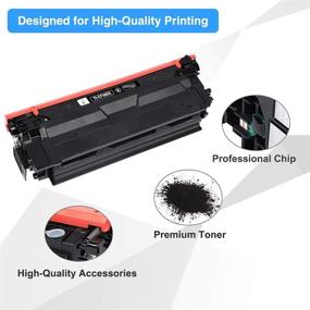 img 1 attached to 🖨️ High-Quality Compatible Toner Cartridge Set for HP 508X CF360X CF361X CF362X CF363X 508A Color Enterprise M553dn M577 M553X M553N M553 Printer Ink (4-Pack: Black, Cyan, Yellow, Magenta)