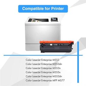 img 3 attached to 🖨️ High-Quality Compatible Toner Cartridge Set for HP 508X CF360X CF361X CF362X CF363X 508A Color Enterprise M553dn M577 M553X M553N M553 Printer Ink (4-Pack: Black, Cyan, Yellow, Magenta)