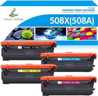 🖨️ high-quality compatible toner cartridge set for hp 508x cf360x cf361x cf362x cf363x 508a color enterprise m553dn m577 m553x m553n m553 printer ink (4-pack: black, cyan, yellow, magenta) logo