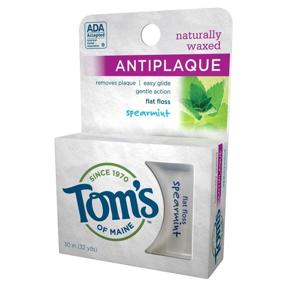 img 1 attached to 🌿 Tom's Of Maine Anti-Plaque Flat Spearmint Floss - Pack of 4