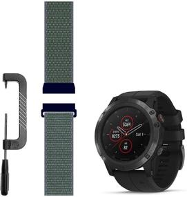 img 3 attached to Sport Mesh Nylon Strap Compatible With Garmin Fenix 3/3HR/5X/5XPlus Bands Replacement Watch Band 26Mm - 23#