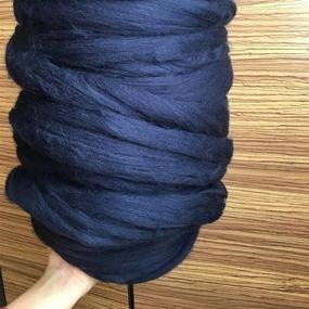 img 3 attached to 🧶 MLMGUO Giant Merino Wool Yarn Chunky Arm Knitting - Super Soft & Bulky Wool Roving for Navy Chunky Knitting Blanket - 8 lbs