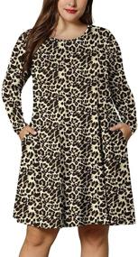 img 4 attached to Leopard Print Women's Summer Dress with 🐆 XL-6XL Sizes and Multiple Pockets - LONGYUAN Collection