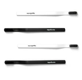 img 4 attached to HippoCrate Charcoal Toothbrush - Dentist Approved with Soft Bristles (4 Pack)