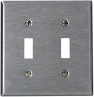 🔘 leviton 84009-40 84409-40 two-gang toggle switch wallplate, standard size, device mount, single pack, stainless steel logo