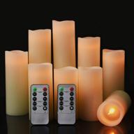 flameless battery operated led candles set of 9 - real wax flickering pillar led electric candles with remote and timer логотип