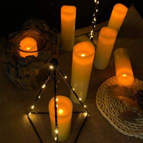 img 2 attached to Flameless Battery Operated Led Candles Set of 9 - Real Wax Flickering Pillar LED Electric Candles with Remote and Timer