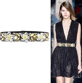 img 2 attached to Shengweiao Crystal Rhinestone Champagne Waistline Accessory: Elegant Belts for Women