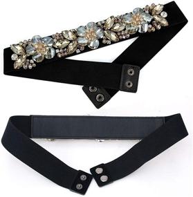 img 3 attached to Shengweiao Crystal Rhinestone Champagne Waistline Accessory: Elegant Belts for Women