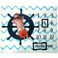 📸 nautical baby monthly milestone photo blanket: perfect for capturing precious moments logo