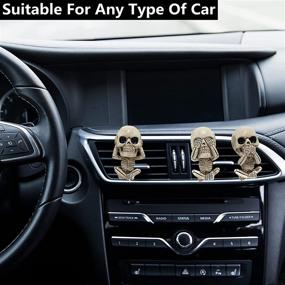 img 3 attached to 👻 Car Vent Clip - 3 Pack Ghost Head Charm for Interior Air Vents, Skull Freshener Perfume Clip for Car Outlet, Pendant Ornaments for Decor