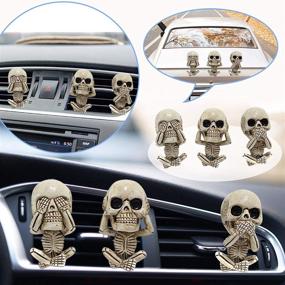 img 2 attached to 👻 Car Vent Clip - 3 Pack Ghost Head Charm for Interior Air Vents, Skull Freshener Perfume Clip for Car Outlet, Pendant Ornaments for Decor
