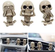 👻 car vent clip - 3 pack ghost head charm for interior air vents, skull freshener perfume clip for car outlet, pendant ornaments for decor logo