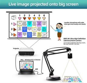 img 2 attached to 📷 TAUSFILA 8MP USB Webcam & Document Camera with Lavalier Microphone for Teachers, High Definition Camera for Distance Learning, Virtual Teaching & Remote Work on Windows, Mac, Chromebook