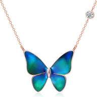 🦋 delightful temperature sensing color changing butterfly pendant necklace - perfect anniversary/mothers day/gift for girls & women - comes in elegant box - unique christmas present logo