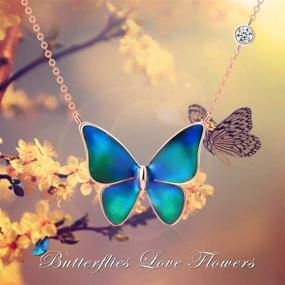 img 2 attached to 🦋 Delightful Temperature Sensing Color Changing Butterfly Pendant Necklace - Perfect Anniversary/Mothers Day/Gift for Girls & Women - Comes in Elegant Box - Unique Christmas Present