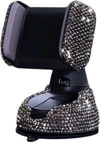 img 4 attached to 📱 Bling Car Phone Holder, SUNCARACCL 360° Adjustable Crystal Universal Rhinestone Car Mount Stand for Windshield, Dashboard, and Air Outlet – Black