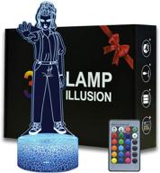 🎁 3d illusion eleven figurine night light: 16 colors changeable desk lamp with remote control - perfect kids bedroom decoration and creative lighting for kids birthday christmas gifts логотип