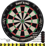 🎯 gld products viper shot king regulation bristle steel tip dartboard set - staple-free bullseye, galvanized metal radial spider wire; high-grade compressed sisal board with rotating number ring - includes 6 darts, 17.75 inch (black) логотип