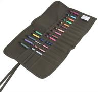 🖌️ 30 slot roll up canvas paint brush bag - larger holder for artist draw pen watercolor oil brushes, ideal paint brush case logo