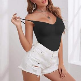 img 2 attached to BRABIC Bodysuit Shapewear: Tummy Control Panties, Seamless Sleeveless Tops, V-Neck Camisole Jumpsuit for Women