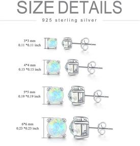 img 1 attached to 💎 925 Sterling Silver Opal Stud Earrings for Women - WINNICACA Blue and White Crystal Jewelry for Girls and Teens