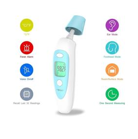 img 2 attached to Mosen Baby Thermometer: Fever Ear and Forehead Thermometer, for Kids and Adults, 4 Modes, Digital Infrared Thermometro for Body, Surface, and Room