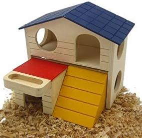 img 1 attached to 🐭 Alfie Pet - Large Wooden Hut for Dwarf Hamsters and Mice - Ideal Size for Small Animals
