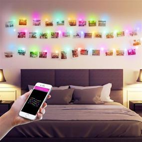 img 4 attached to FREECUBE LED Smart Photo Clip String Lights: RGB Color Changing, 32.8ft, Works with Alexa & Google Home - Perfect for Bedroom, Wedding, Party, Christmas Decorations